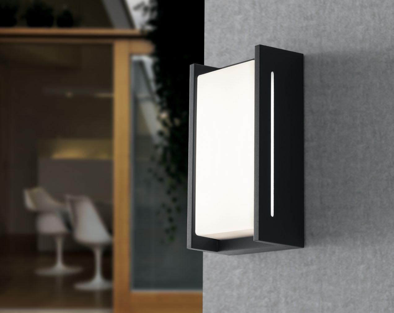 Applique per esterno in alluminio led integrato 18W 3000°k luce calda 2260 lumen finitura antracite IP54 collezione COMPACT Applique per esterno in alluminio led integrato 18W 3000°k luce calda 2260 lumen finitura antracite IP54 collezione COMPACT